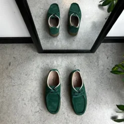 Sygeplejebutikken Sko På Tilbud*Grøn ruskindssko med rågummisål