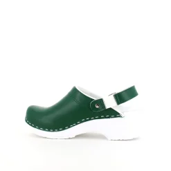 Sygeplejebutikken Sko På Tilbud*Grøn skind træsko med rem