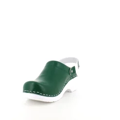 Sygeplejebutikken Sko På Tilbud*Grøn skind træsko med rem