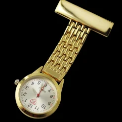 Sygeplejebutikken Gravering*Guld tonet sygeplejeur med bred lænke