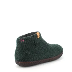 Green Comfort Hjemmesko|Overgangssko*Høj grøn hjemmesko i uld med skridhæmmende såler fra