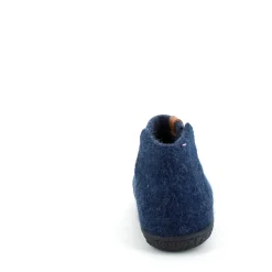 Green Comfort Hjemmesko|Overgangssko*Høj marineblå hjemmesko i uld med skridhæmmende såler fra