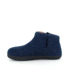 Green Comfort Hjemmesko|Overgangssko*Høj marineblå hjemmesko i uld med skridhæmmende såler fra