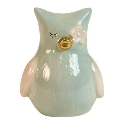 Speedtsberg Gaver Til Sundhedspersonalet*Håndmalet ugle i keramik – Aqua-blå dekoration