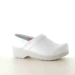 Sanita Clogs|Træsko Dame Modeller*Hvid fleksibel -træsko med hælkappe.