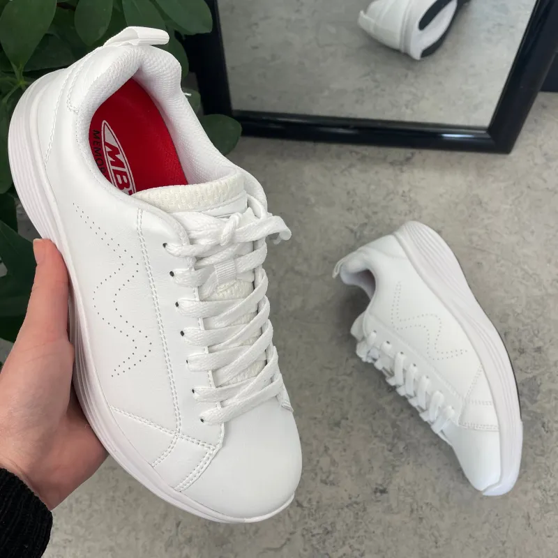 MBT Sko Til Ældre|Hvide Sneakers Dame*Hvid Ren Lace up sko fra