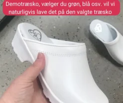 Sygeplejebutikken Clogs|Træsko Dame Modeller*Hvid skind træsko uden kap