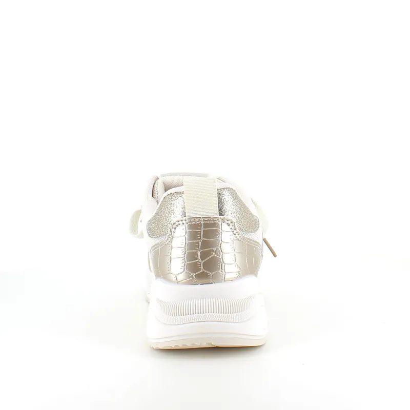 Sygeplejebutikken Sko På Tilbud*Hvid sommersko med sølv effekter