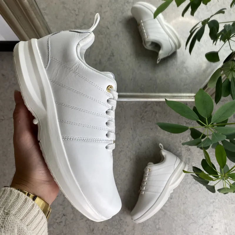 GaitLine Leddegigt|Hælsporer*Klassisk hvid læder sko fra