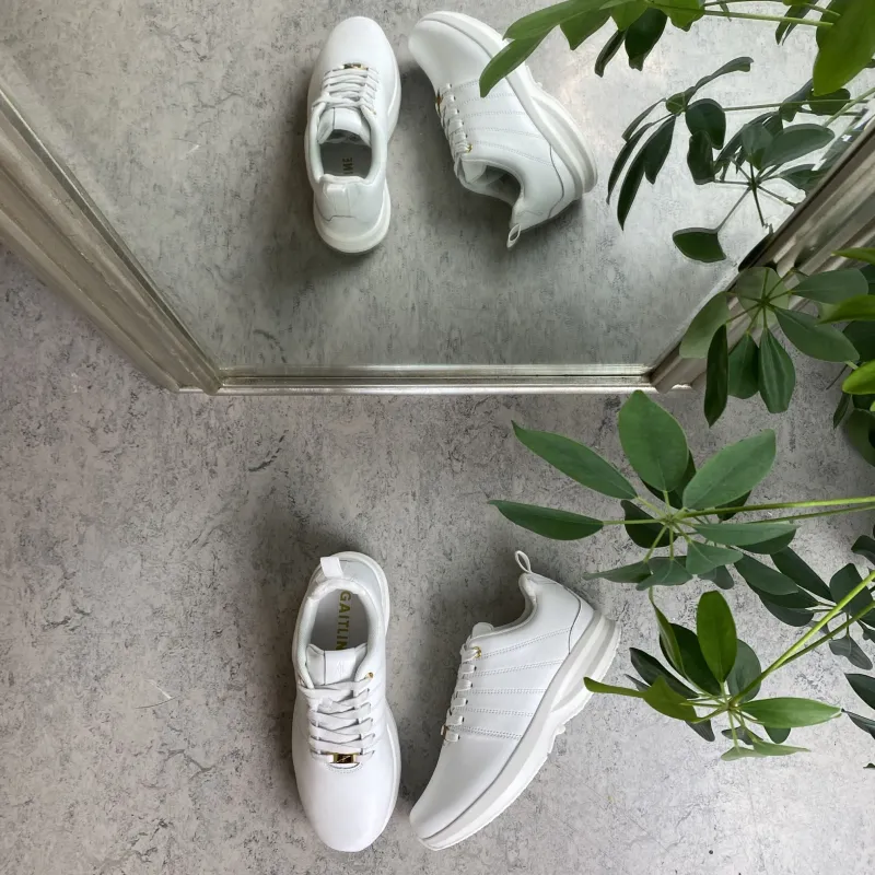 GaitLine Leddegigt|Hælsporer*Klassisk hvid læder sko fra