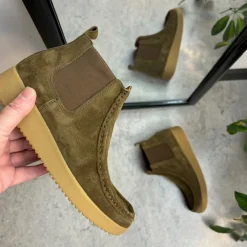 Nature Footwear Kort Støvle Dame|Grønne Støvler*Kort støvle fra Nature i blødt brunt ruskind.