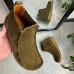 Nature Footwear Kort Støvle Dame|Grønne Støvler*Kort støvle fra Nature i blødt brunt ruskind.