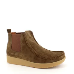 Nature Footwear Kort Støvle Dame|Grønne Støvler*Kort støvle fra Nature i blødt brunt ruskind.