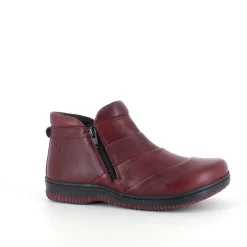 Green Comfort Kort Støvle Dame|Platfodet*Kort støvle i bordeaux skind fra