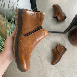 Green Comfort Kort Støvle Dame|Vinterstøvler Damer*Kort støvle i brun skind fra