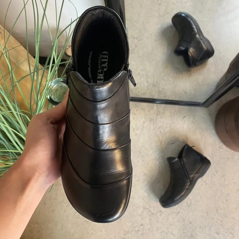 Green Comfort Kort Støvle Dame|Sorte Støvletter*Kort støvle i sort skind fra