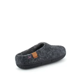Green Comfort Hjemmesko|Overgangssko*Lav mørk grå hjemmesko i uld med skridhæmmende såler fra