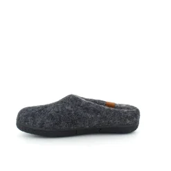Green Comfort Hjemmesko|Overgangssko*Lav mørk grå hjemmesko i uld med skridhæmmende såler fra