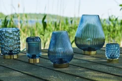 Speedtsberg Gaver Til Sundhedspersonalet*LED-lampe med riller – Elegant design i blå glas