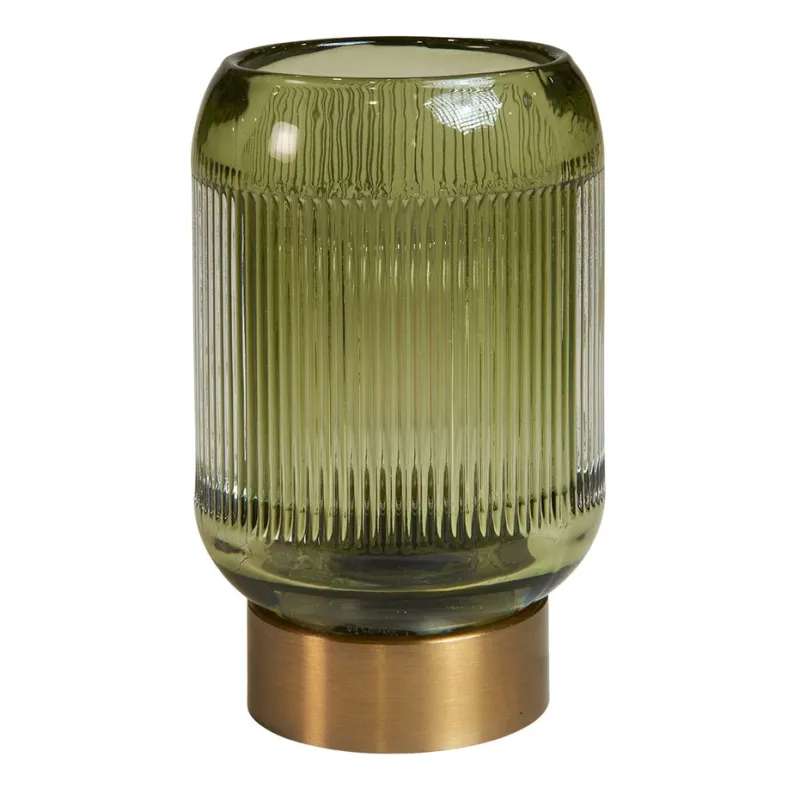 Speedtsberg Gaver Til Sundhedspersonalet*LED-lampe med riller – Elegant løsning i grønt glas