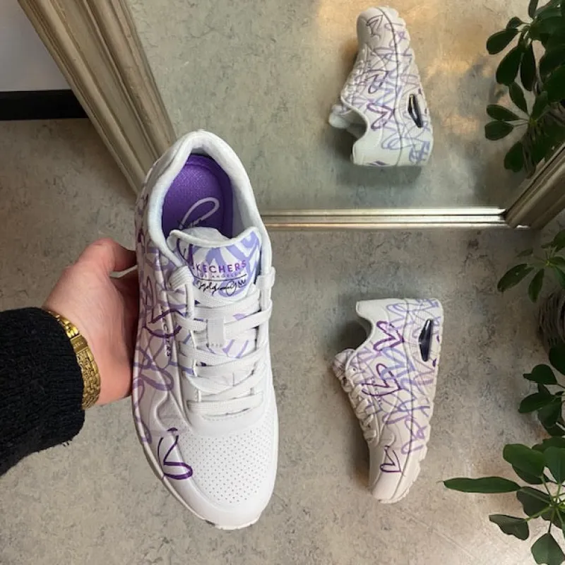 Skechers Sko På Tilbud*Lilla farvede hjerte sko fra