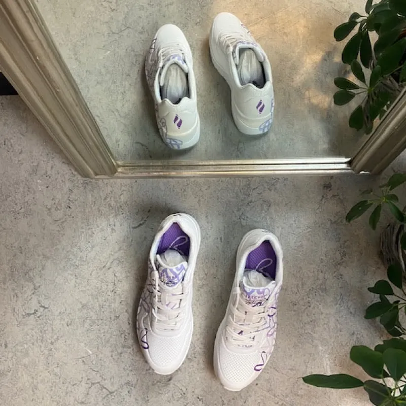 Skechers Sko På Tilbud*Lilla farvede hjerte sko fra