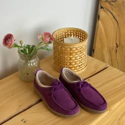 Sygeplejebutikken Sko På Tilbud*Lilla ruskindssko med rågummisål