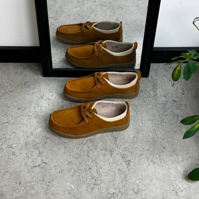 Sygeplejebutikken Sko På Tilbud*Lys brun ruskindssko med rågummisål