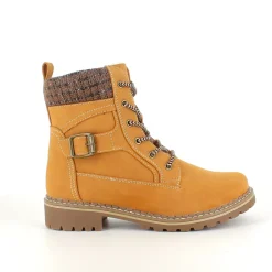 Sygeplejebutikken Vinterstøvler Damer|Overgangssko*Lysebrun damestøvle med snørebånd, lynlås og varmt for – dekorativ spænde og TPR-sål