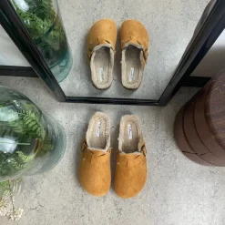 Sygeplejebutikken Hjemmesko|Flade Sandaler*Lysebrun Slip on hjemmesko