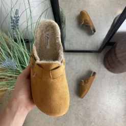 Sygeplejebutikken Hjemmesko|Flade Sandaler*Lysebrun Slip on hjemmesko