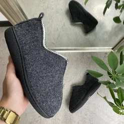 Sygeplejebutikken Hjemmesko|Sko På Tilbud*Meget blød og behagelig mørkegrå hjemmesko