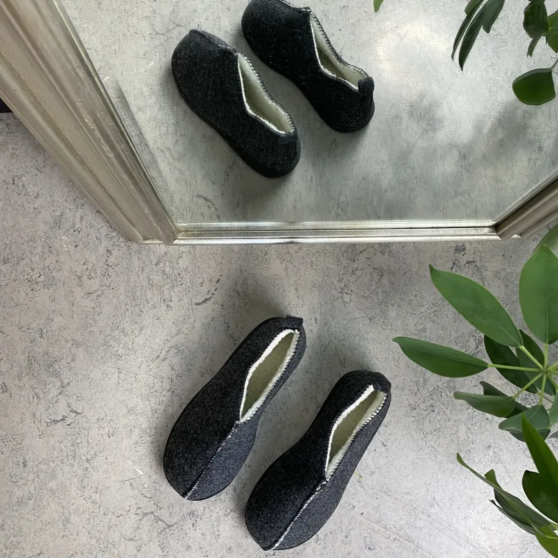 Sygeplejebutikken Hjemmesko|Sko På Tilbud*Meget blød og behagelig mørkegrå hjemmesko