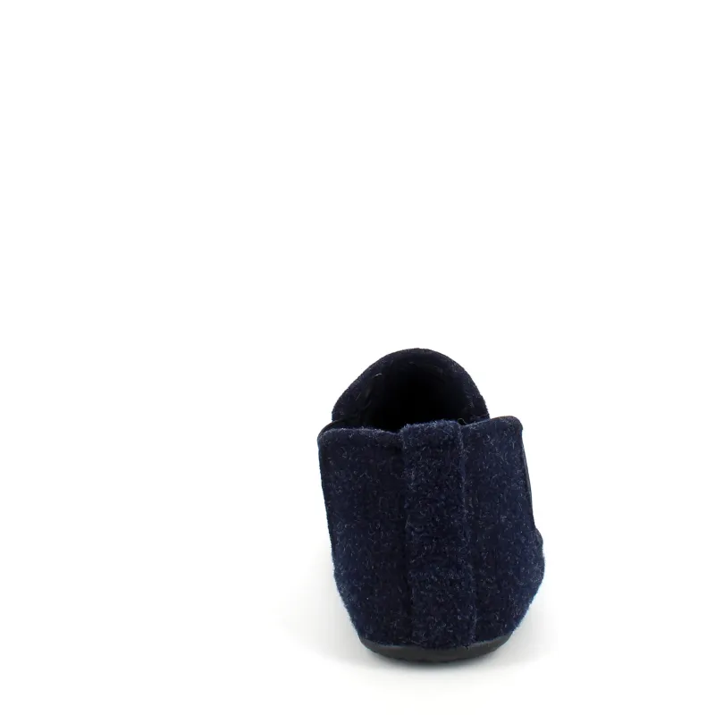 Sygeplejebutikken Sko På Tilbud*Mørkeblå filtet hjemmesko med god bredde og udtagelig indersål