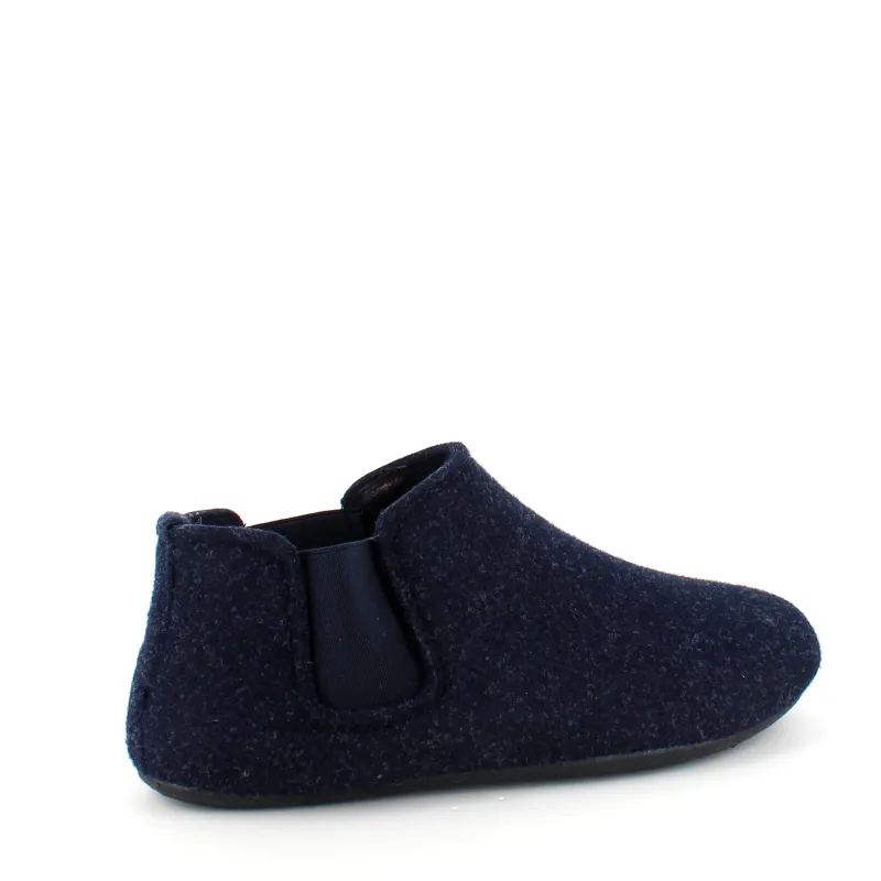 Sygeplejebutikken Sko På Tilbud*Mørkeblå filtet hjemmesko med god bredde og udtagelig indersål