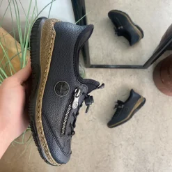 Rieker Diabetes Fødder|Sommersko Dame*Mørkeblå slip-on sneakers