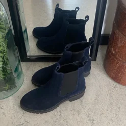 Green Comfort Blå Støvler|Vinterstøvler Damer*Mørkeblå ruskindsstøvle fra