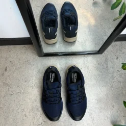 Green Comfort Overgangssko|Sko Til Brede Fødder Og Høj Vrist*Mørkeblå vandtæt sko fra med masser af svangstøtte