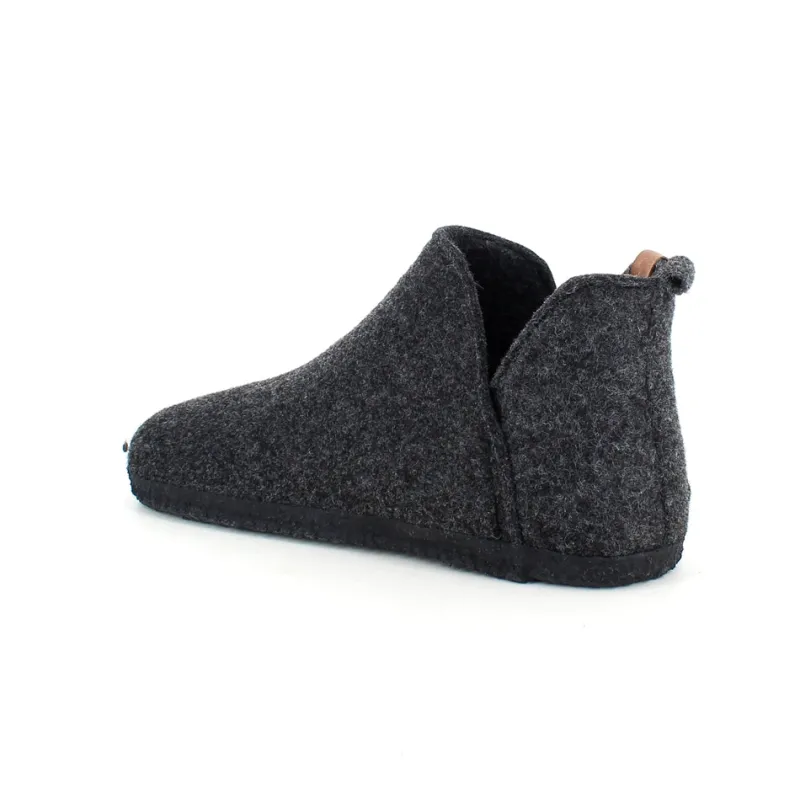 Whistler Knyster - Hallux Valgus|Diabetes Fødder*Mørkgrå filtet hjemmesko med højt skaft