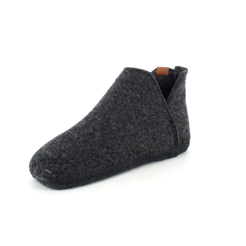 Whistler Knyster - Hallux Valgus|Diabetes Fødder*Mørkgrå filtet hjemmesko med højt skaft