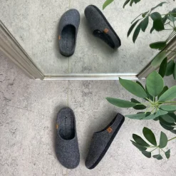 Whistler Knyster - Hallux Valgus|Diabetes Fødder*Mørkgrå filtet hjemmesko med svangstøtte