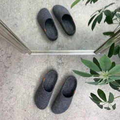 Whistler Knyster - Hallux Valgus|Diabetes Fødder*Mørkgrå filtet hjemmesko med svangstøtte