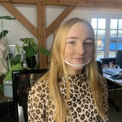 Sygeplejebutikken Værnemidler*Mund visir med hvid bøjle 10 stk