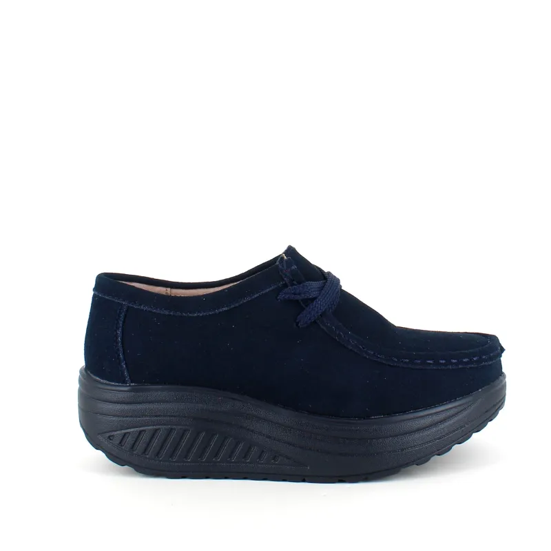 Sygeplejebutikken Sko På Tilbud*Navy ruskindssko med gængesål og svangstøtte