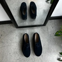 Sygeplejebutikken Sko På Tilbud*Navy ruskindssko med gængesål og svangstøtte