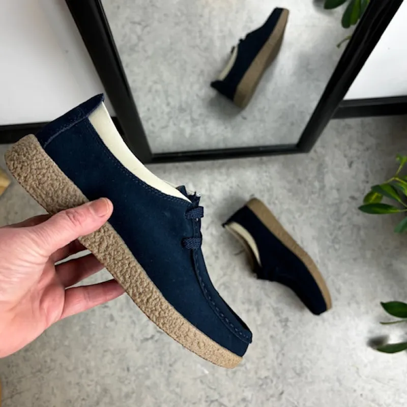 Sygeplejebutikken Sko På Tilbud*Navy ruskindssko med rågummisål