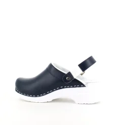 Sygeplejebutikken Sko På Tilbud*Navy skind træsko med rem