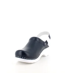 Sygeplejebutikken Sko På Tilbud*Navy skind træsko med rem