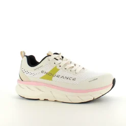Endurance Sommersko Dame|Hvide Sneakers Dame*Åndbare Comfortfit sneakers med rosa detaljer