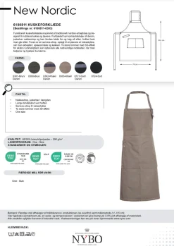 Nybo Workwear Hjælpemidler Til Køkkenet*Nybo Khaki Unisex New Nordic Kuskeforklæde, Justerbar, Store Lommer